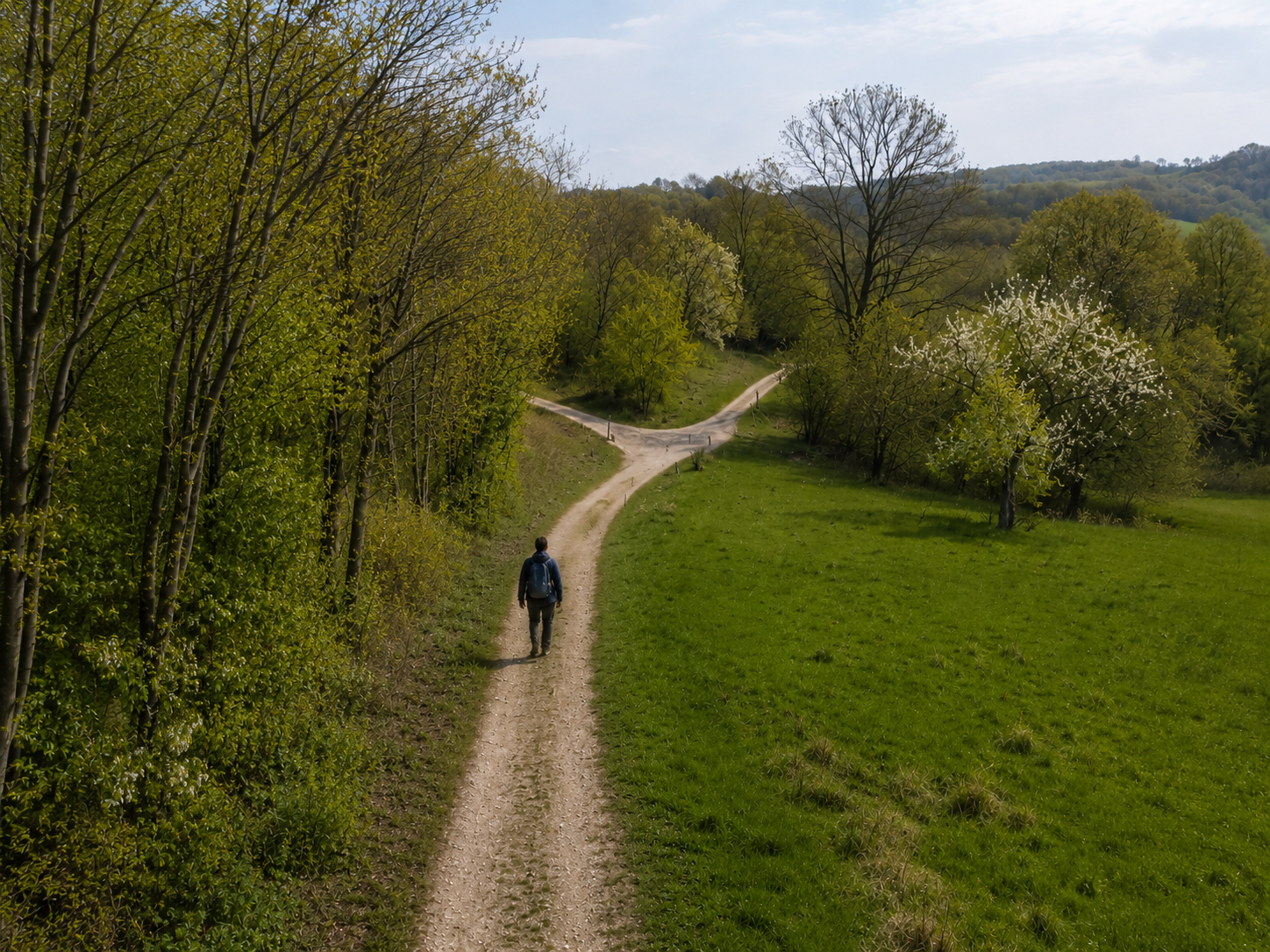 Mensch am Scheideweg, vor einer Entscheidung